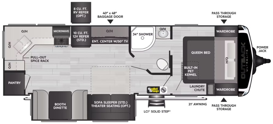 2022 KEYSTONE OUTBACK 260UML, , floor-plans-day image number 0